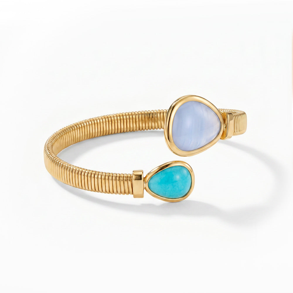 BRACCIALE SEMI RIGIDO CON PIETRE COLORATE ALLE ESTREMITA'