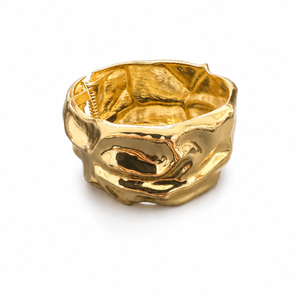 BRACCIALE RIGIDO CON TEXTURE IRRECOLARE E MOLLA