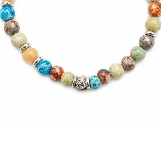BRACCIALE ELASTICO CON PIETRE DURE COLORATE