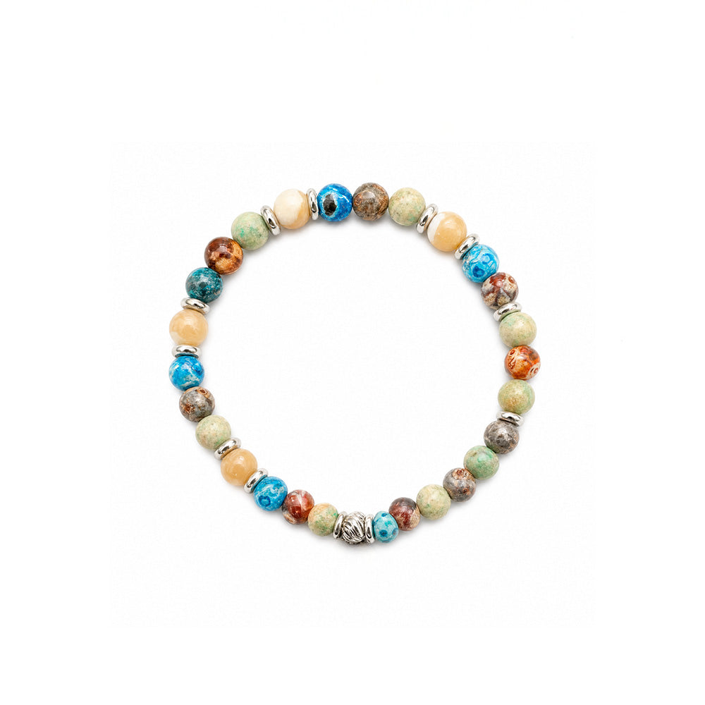 BRACCIALE ELASTICO CON PIETRE DURE COLORATE