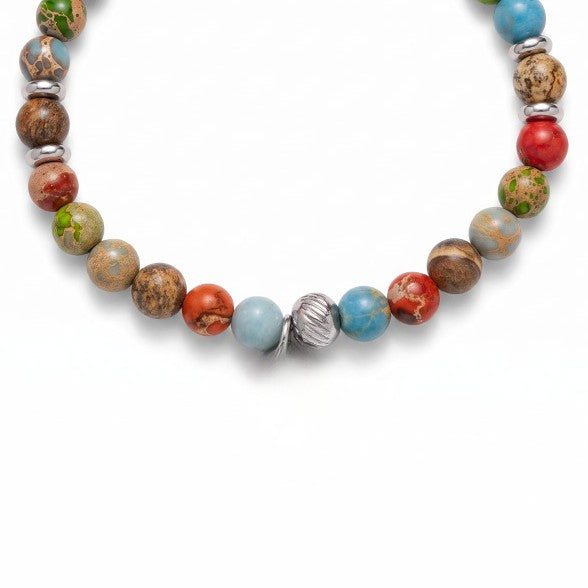 BRACCIALE ELASTICO CON PIETRE DURE COLORATE
