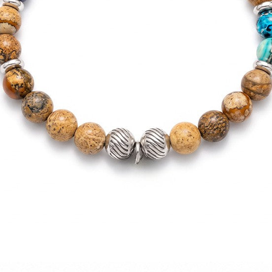 BRACCIALE ELASTICO CON PIETRE DURE COLORATE