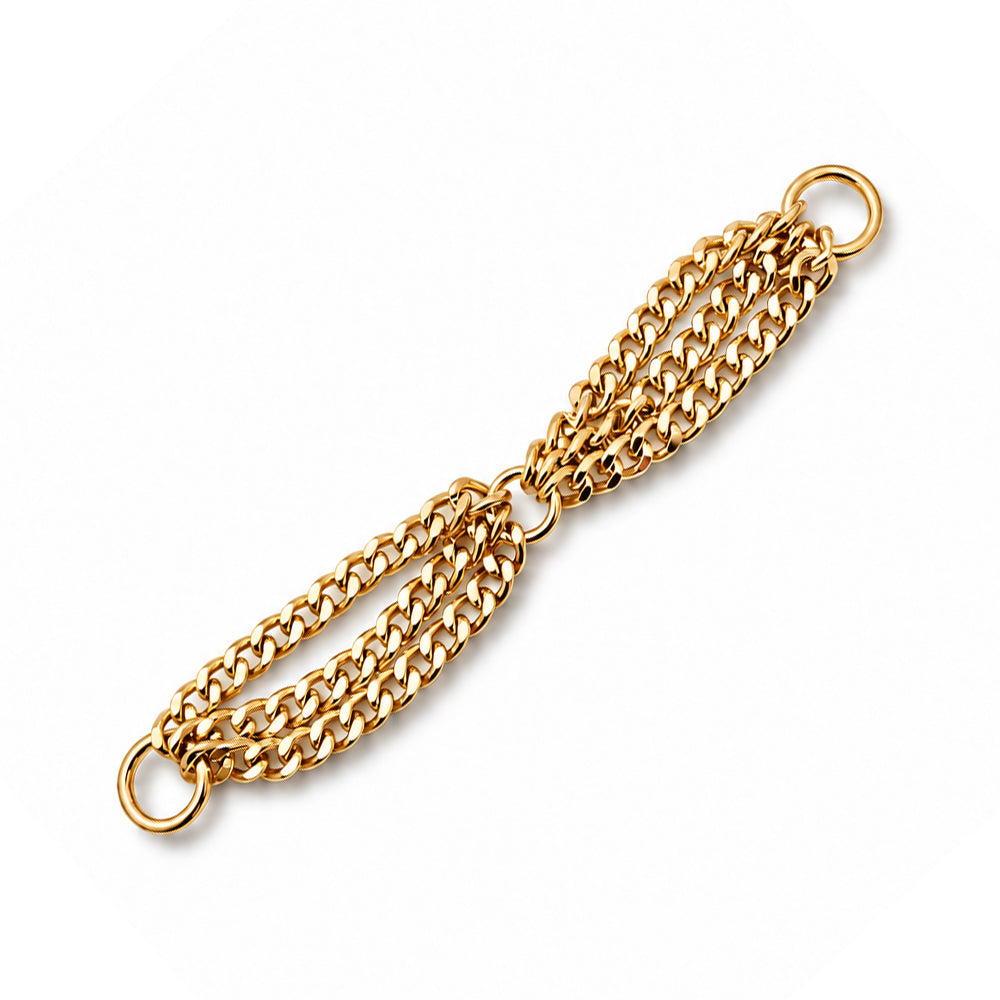BRACCIALE A TRIPLA CATENA A GRUMETTA CON CHIUSURA A T