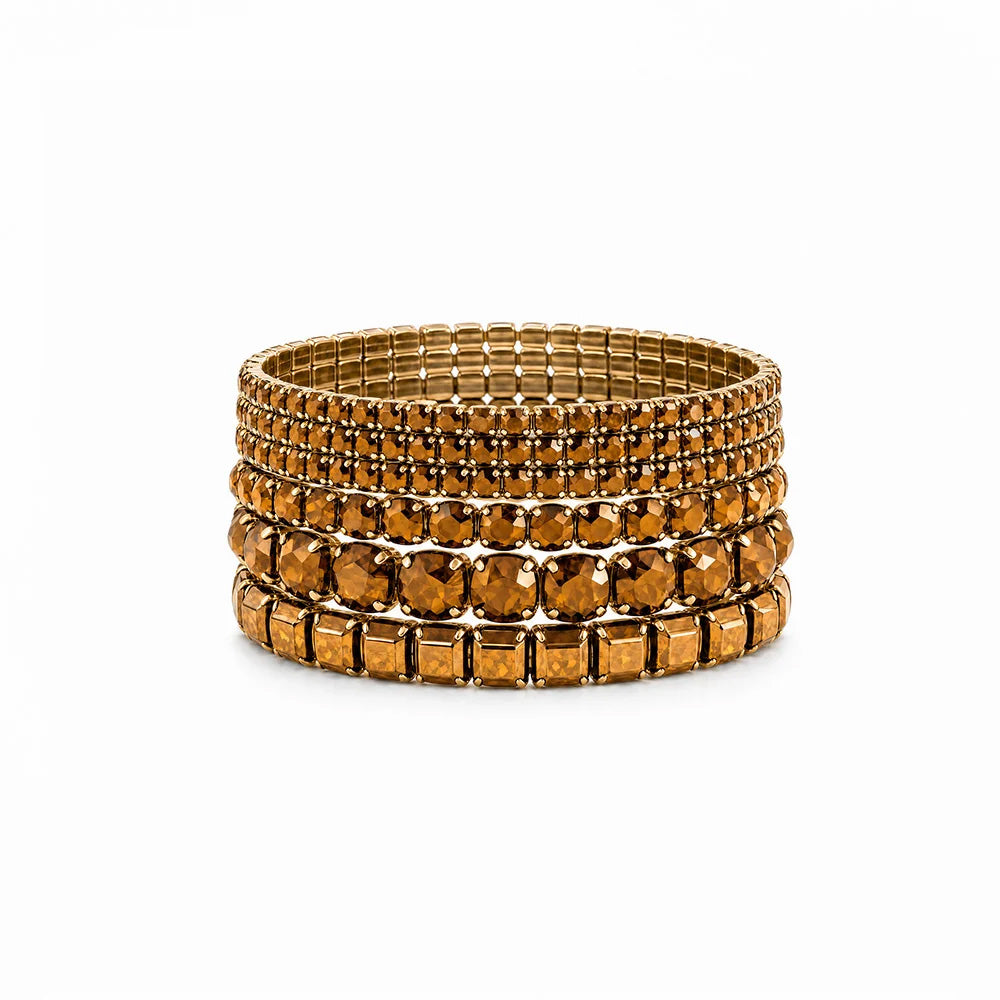 BRACCIALE MULTIFILO ELASTICO CON STRASS DI DIVERSE DIMENSIONI