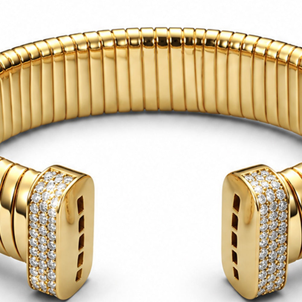 BRACCIALE SEMIRIGIDO MOBILE CON ZIRCONI AGLI ESTREMI