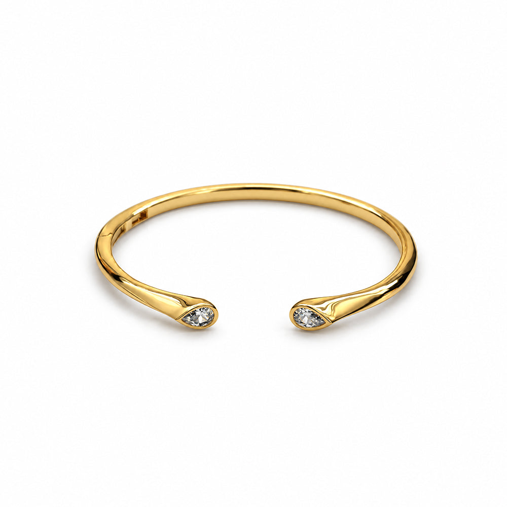 BRACCIALE RIGIDO FINO CON DUE ZIRCONI