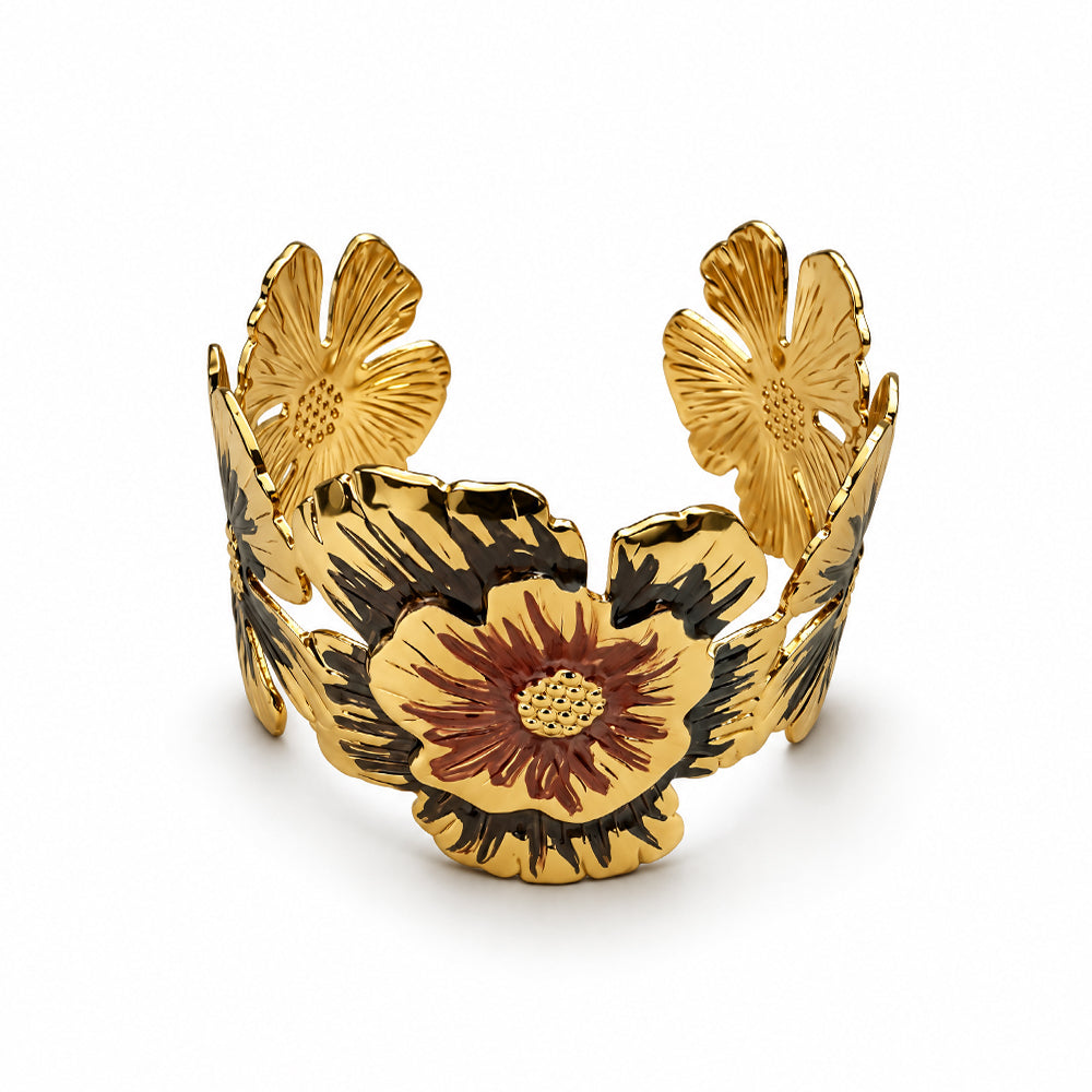 BRACCIALE SEMIRIGIDO CON DECORAZIONI FLOREALI