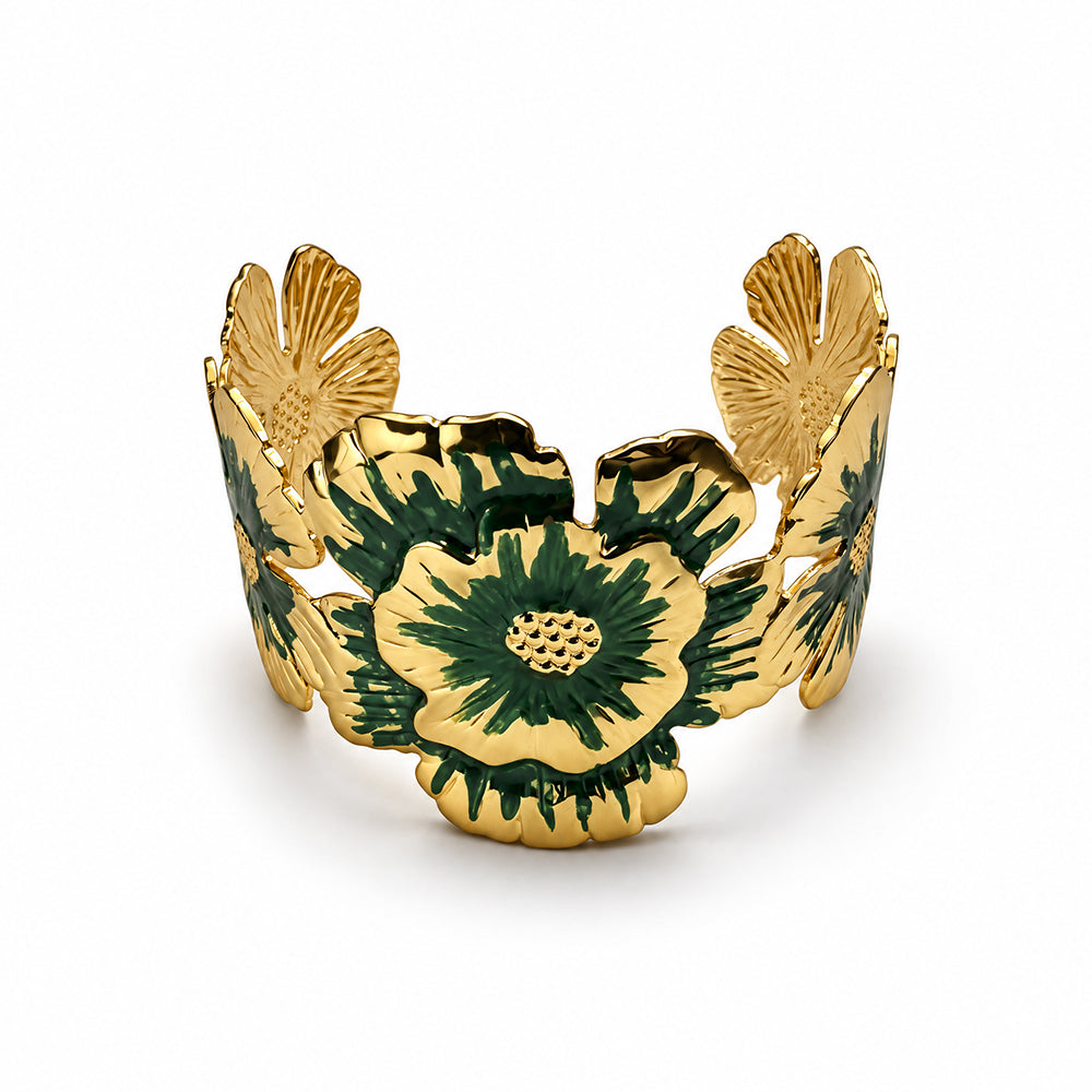BRACCIALE SEMIRIGIDO CON DECORAZIONI FLOREALI
