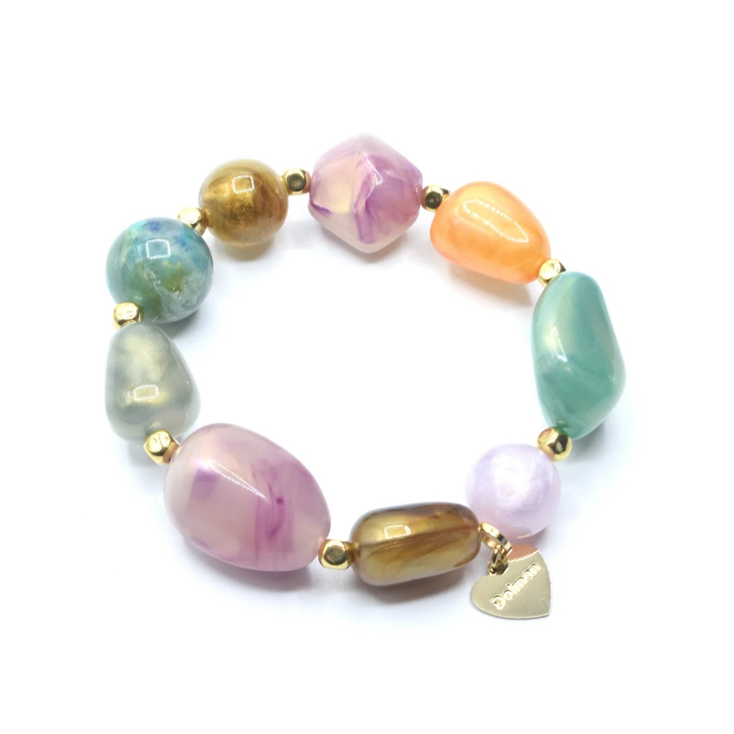 BRACCIALE ELASTICO CON PIETRE COLORATE