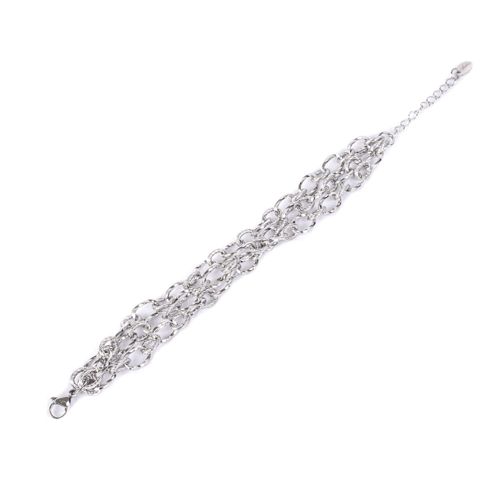 BRACCIALE MORBIDO A CATENA MULTIFILO CON TRE FILE