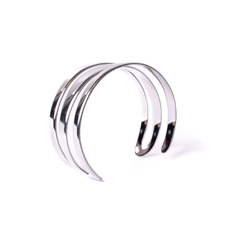 BRACCIALE RIGIDO CON TRE FILE LUCIDE