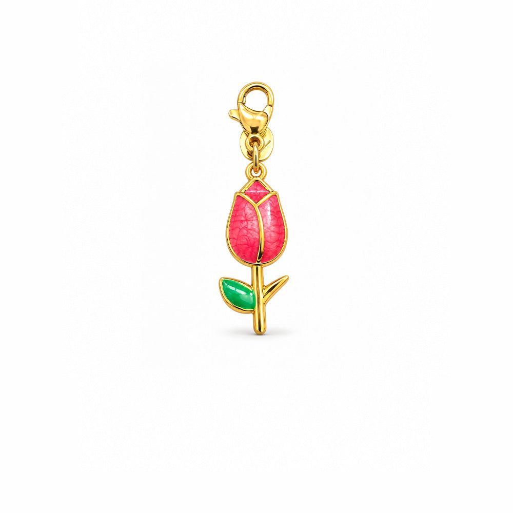 CHARM A FIORE TULIPANO CON FOGLIA