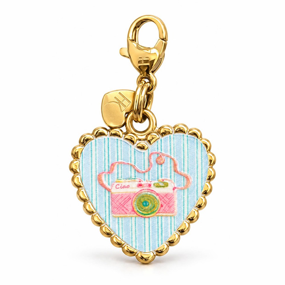 CHARM CON MACCHINETTA FOTOGRATICA SU BASE A CUORE