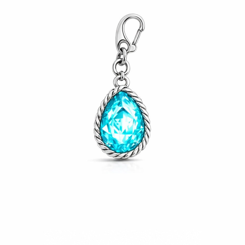 CHARM CON GOCCIA COLORATA E CORNICE IN CATENA