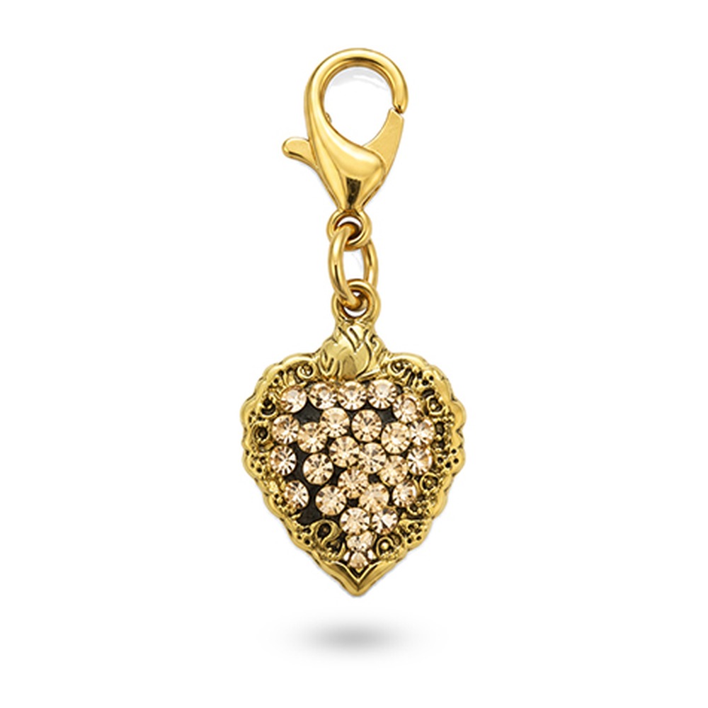 CHARM CUORE CON CORNICE MARTELLATA