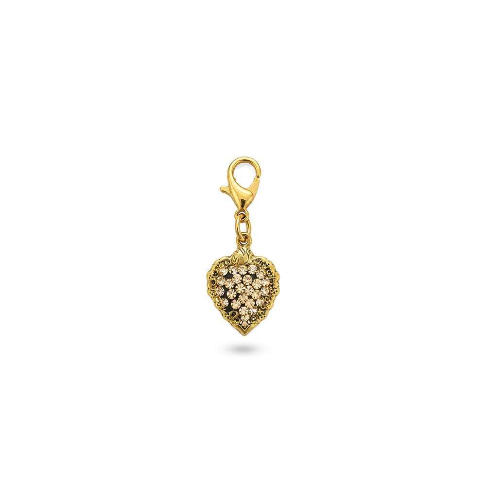 CHARM CUORE CON CORNICE MARTELLATA