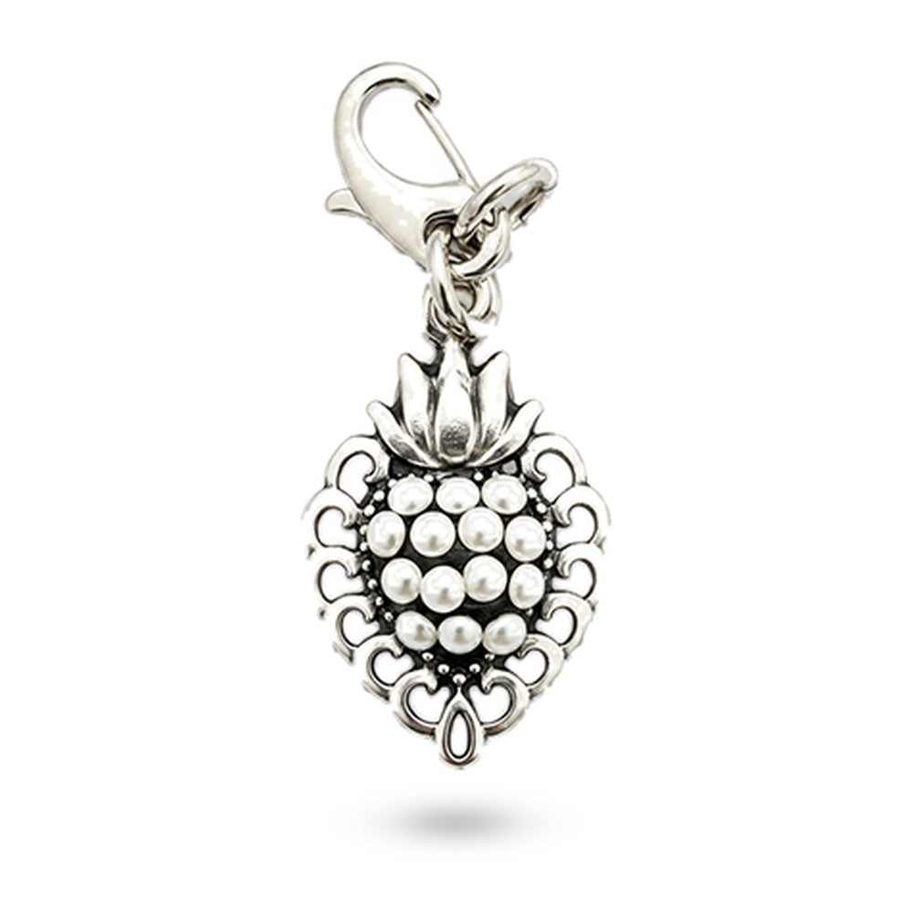 CHARM CUORE SACRO CON CORNICE E FIAMME