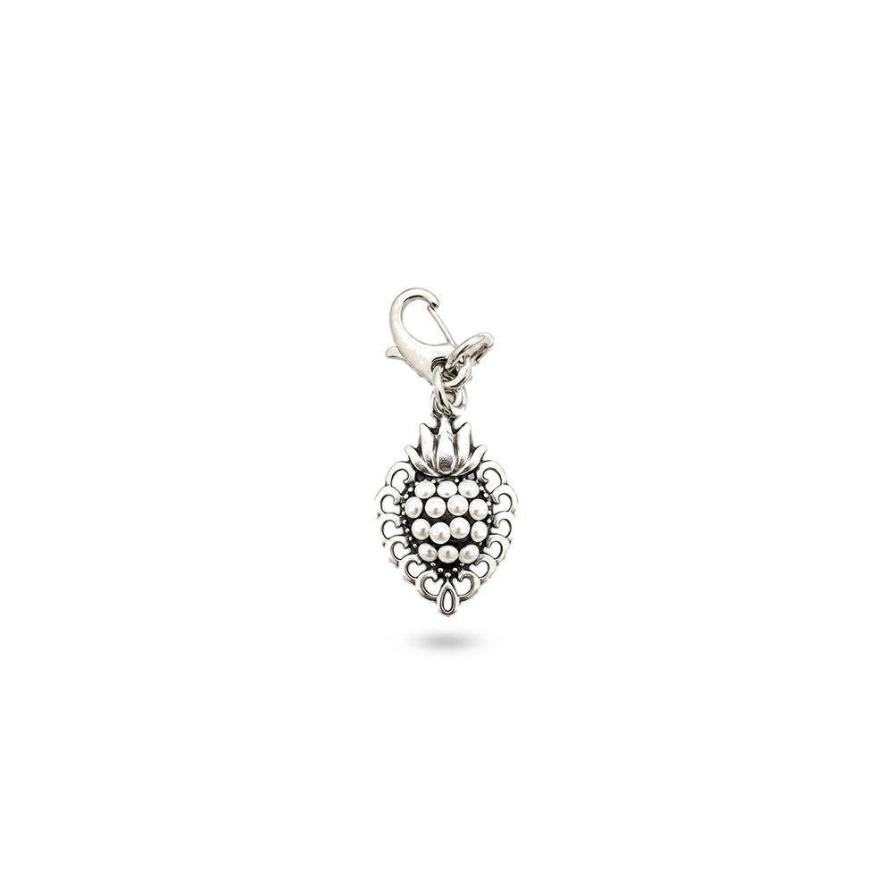 CHARM CUORE SACRO CON CORNICE E FIAMME
