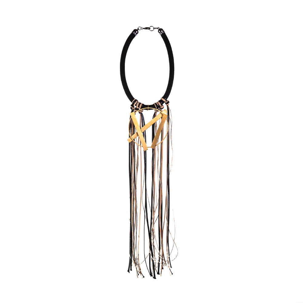 COLLANA GIROCOLLO CON FILI PENDENTI