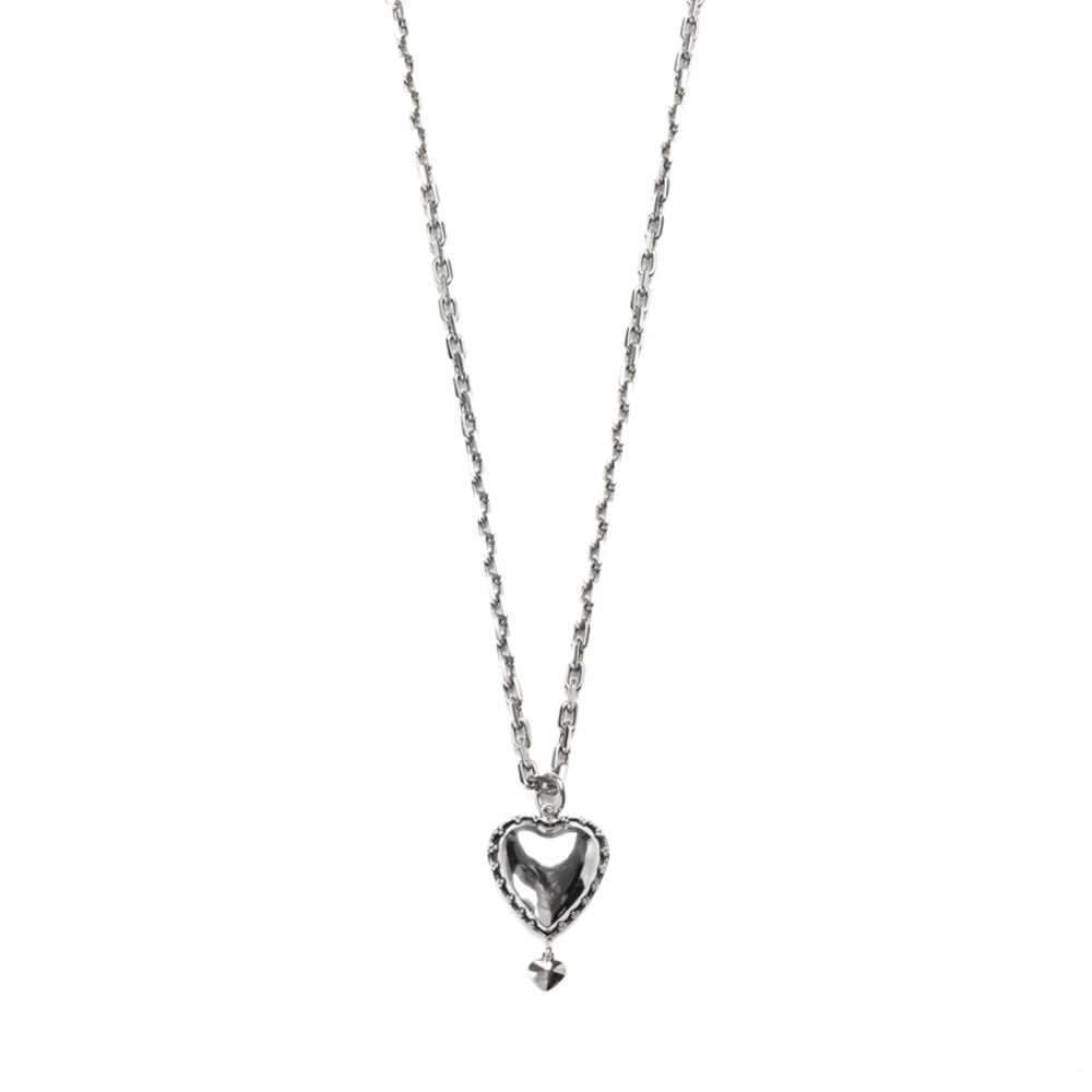 CHOKER NECKLACE WITH DOUBLE HEART PENDANT