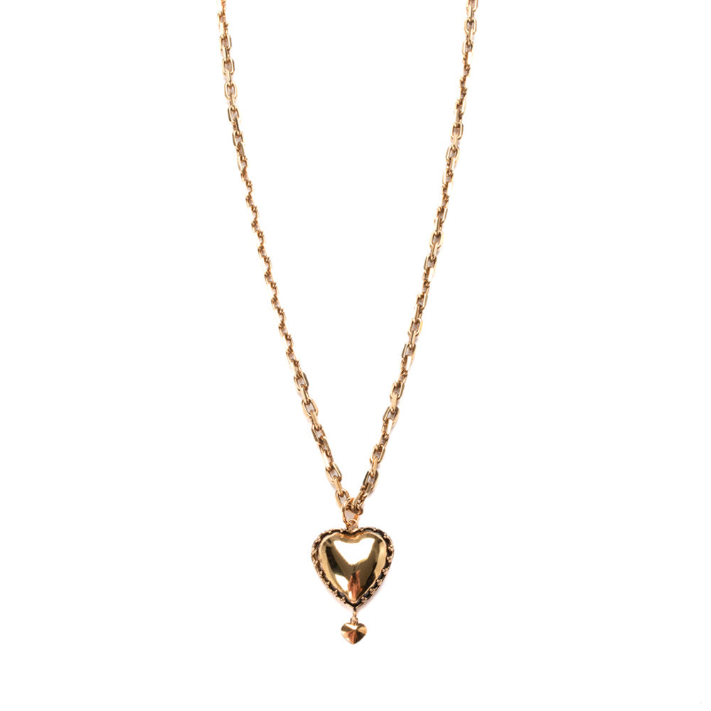 CHOKER NECKLACE WITH DOUBLE HEART PENDANT