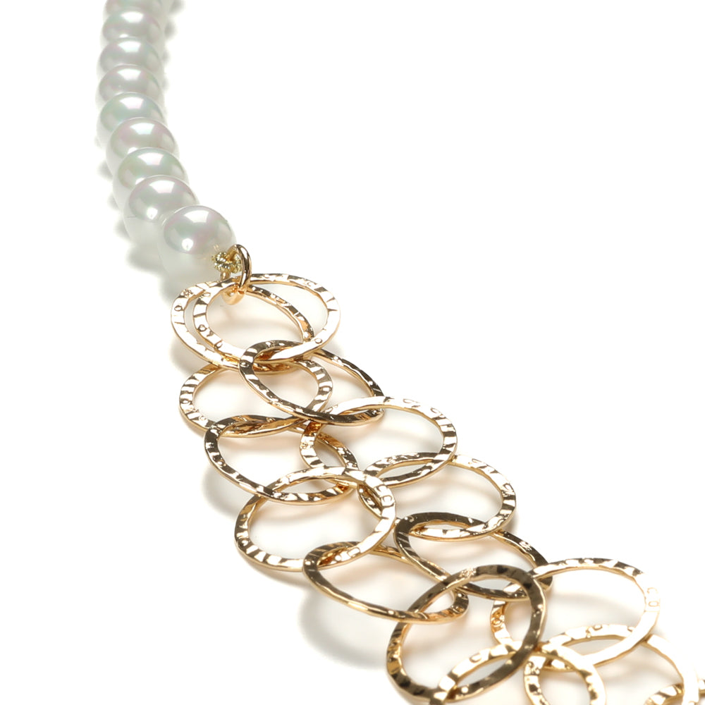 COLLANA GIROCOLLO CON PERLE E CATENA ROTONDA