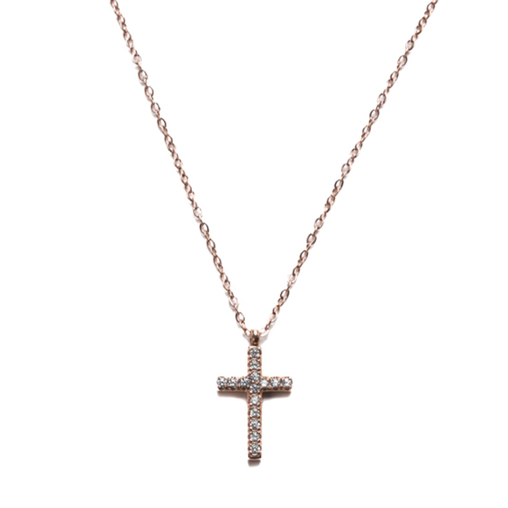 COLLANA GIROCOLLO CON CROCE CON STRASS PENDENTE