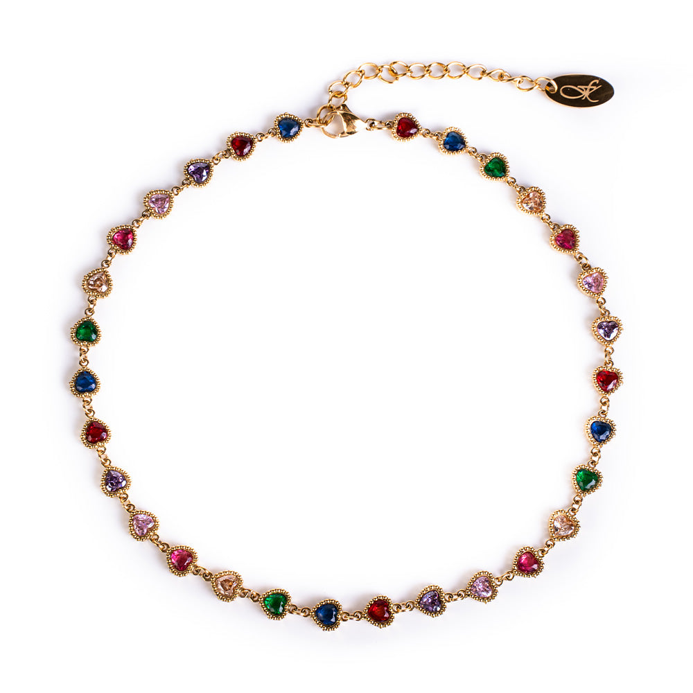 HEART STONES CHOKER NECKLACE