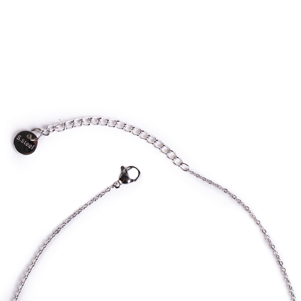 THIN CHOKER NECKLACE WITH RECTANGULAR RHINESTONES