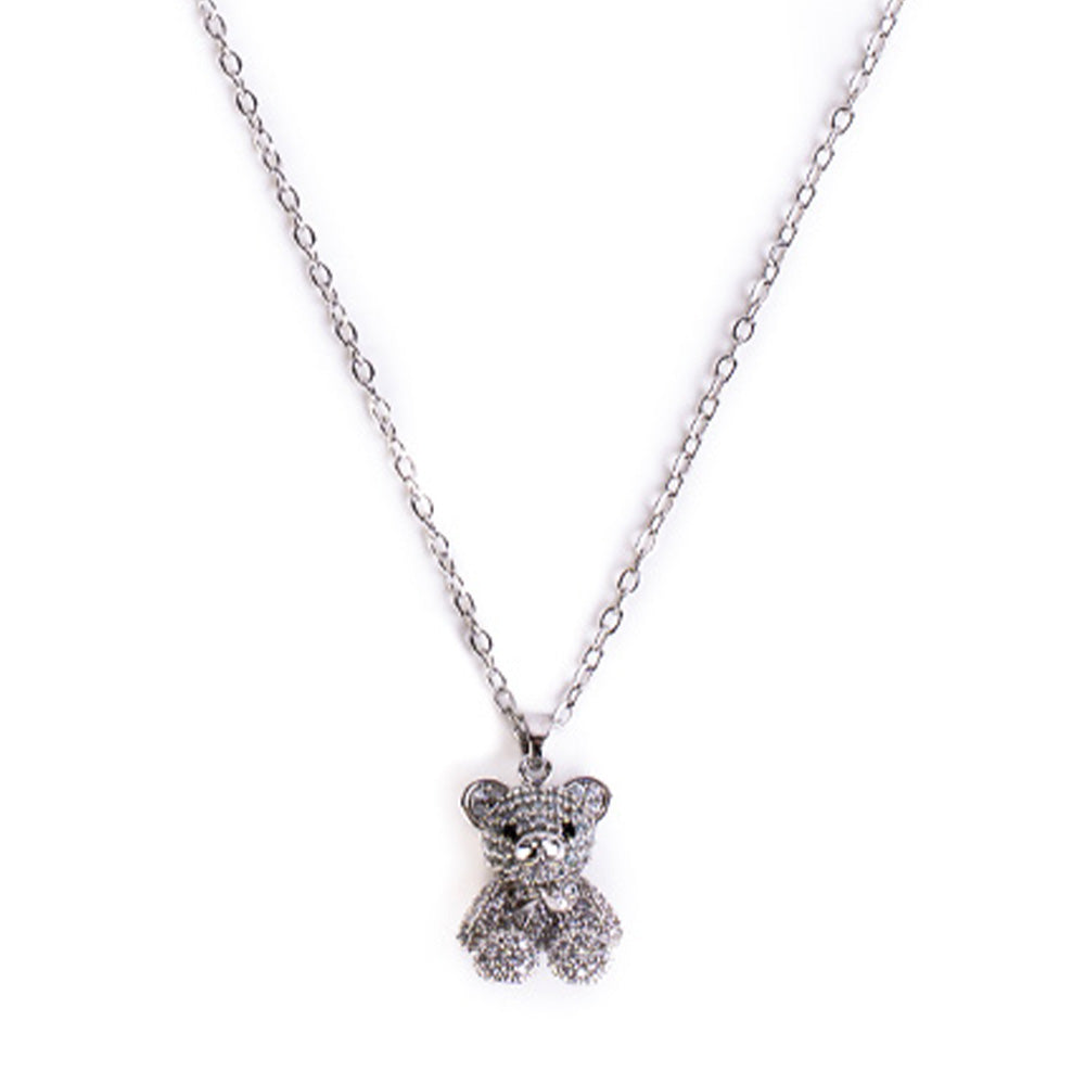 THIN CHOKER NECKLACE WITH PENDANT TEDDY BEAR