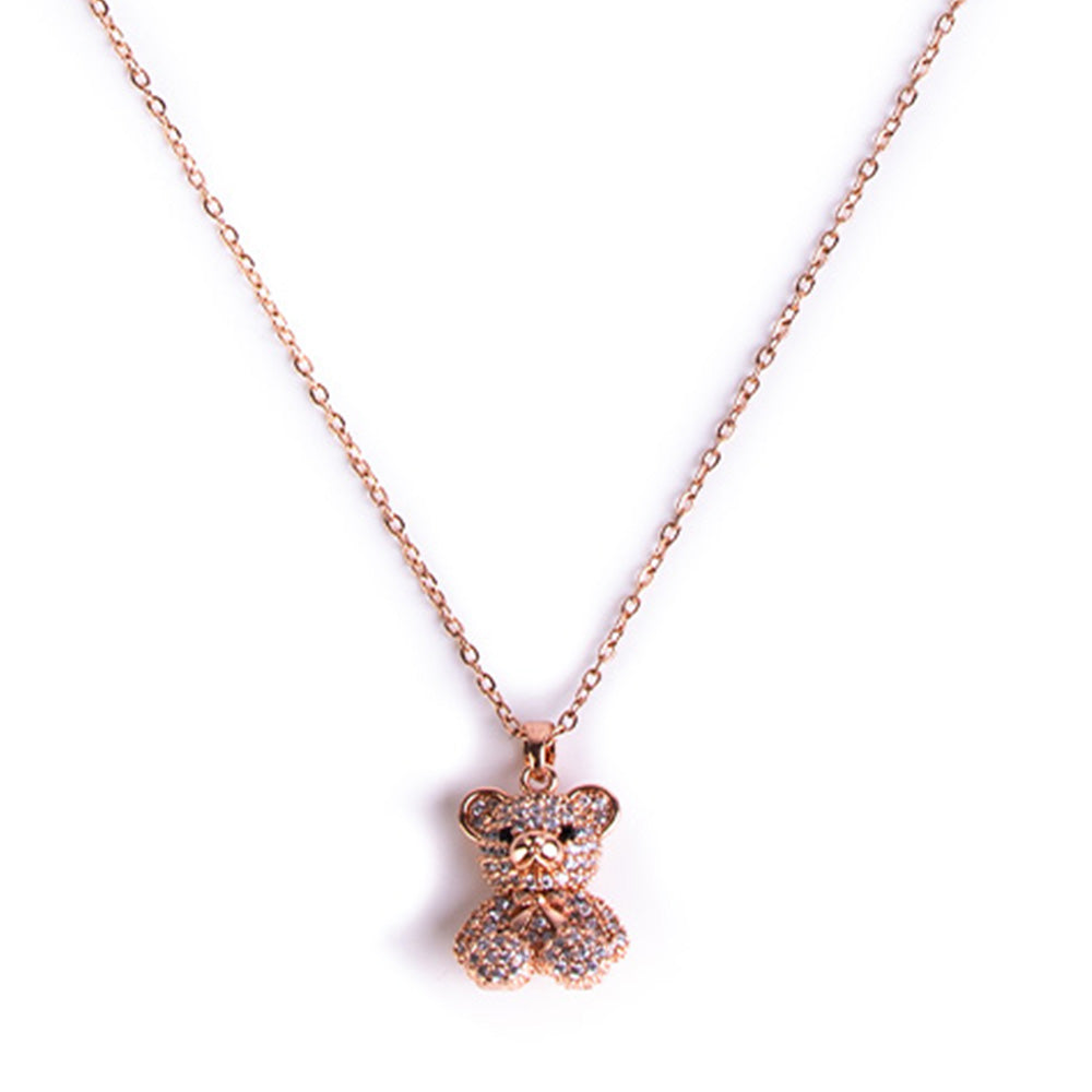 THIN CHOKER NECKLACE WITH PENDANT TEDDY BEAR