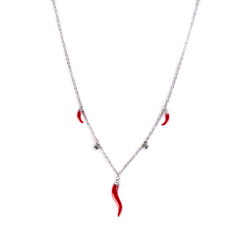 THIN CHOKER NECKLACE WITH LIGHT POINT AND HORNS