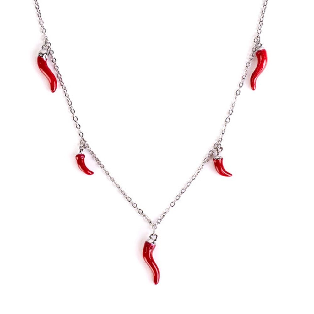 CHOKER NECKLACE WITH HORN PENDANTS