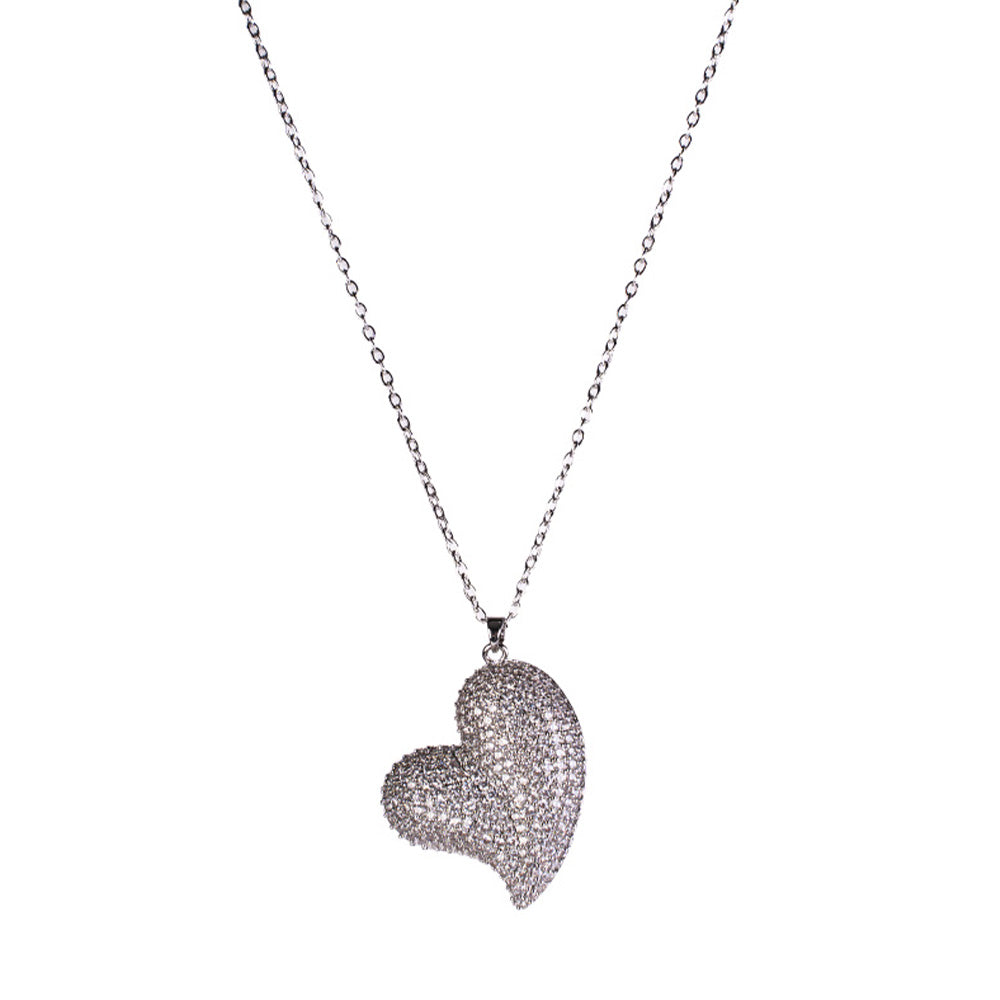 HEART CHOKER NECKLACE WITH RHINESTONE