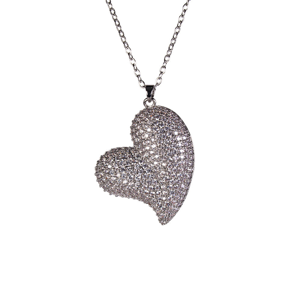 HEART CHOKER NECKLACE WITH RHINESTONE