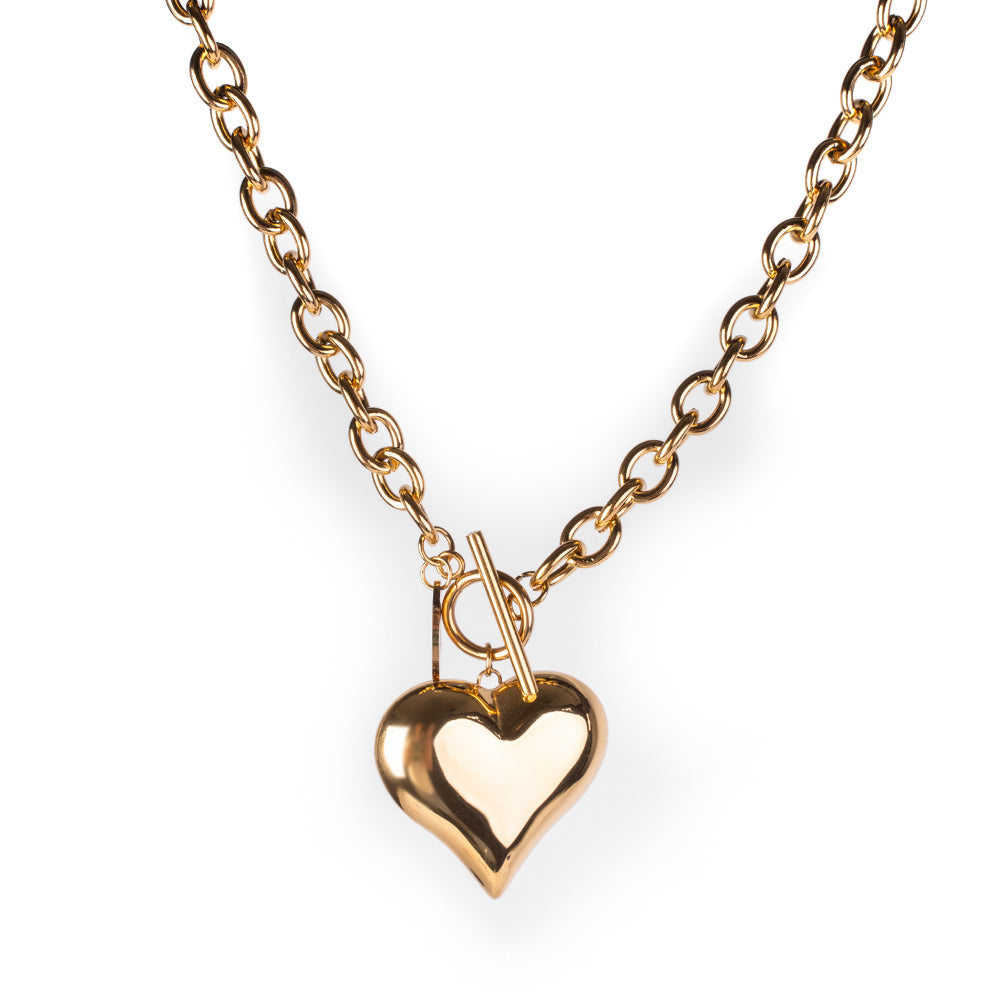 HEART CHOKER NECKLACE WITH T-CLASP