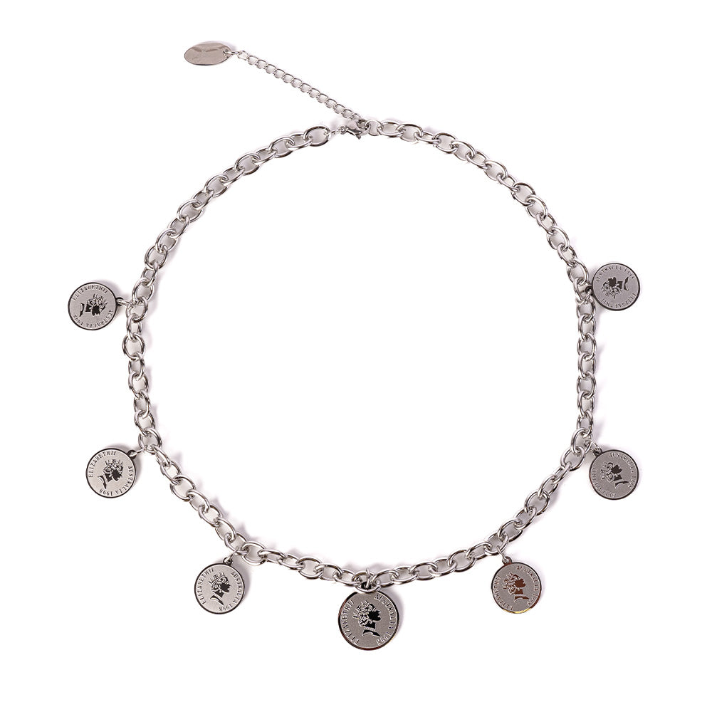 CHOKER NECKLACE WITH PENDANT COINS