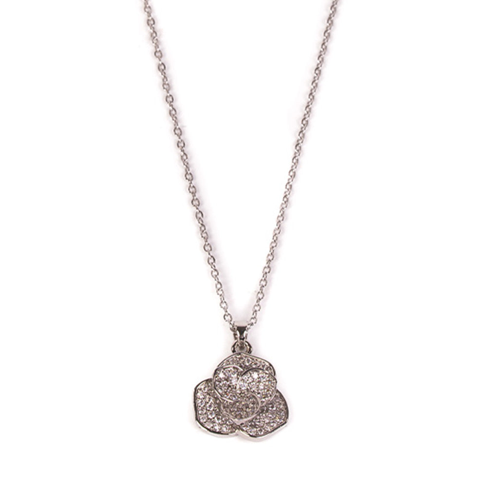 RHINESTONE ROSE CHOKER NECKLACE