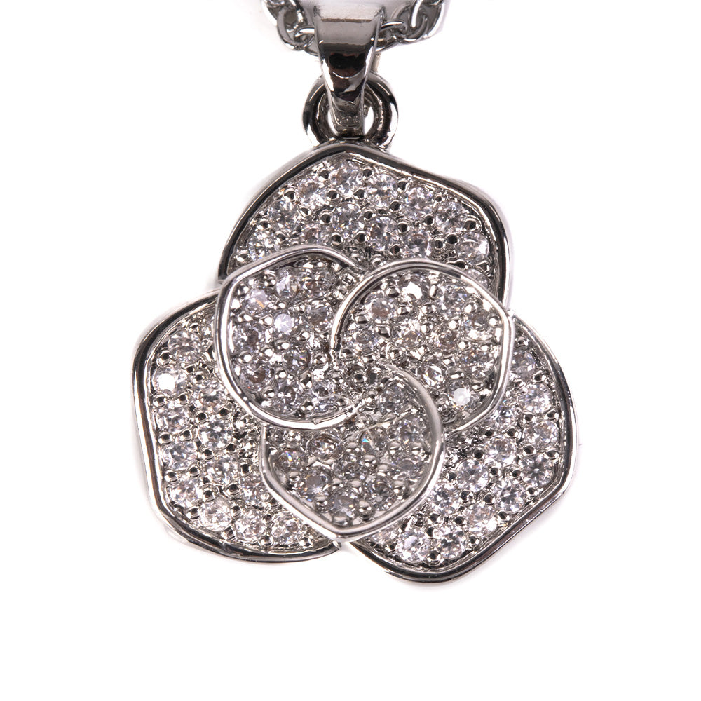 RHINESTONE ROSE CHOKER NECKLACE