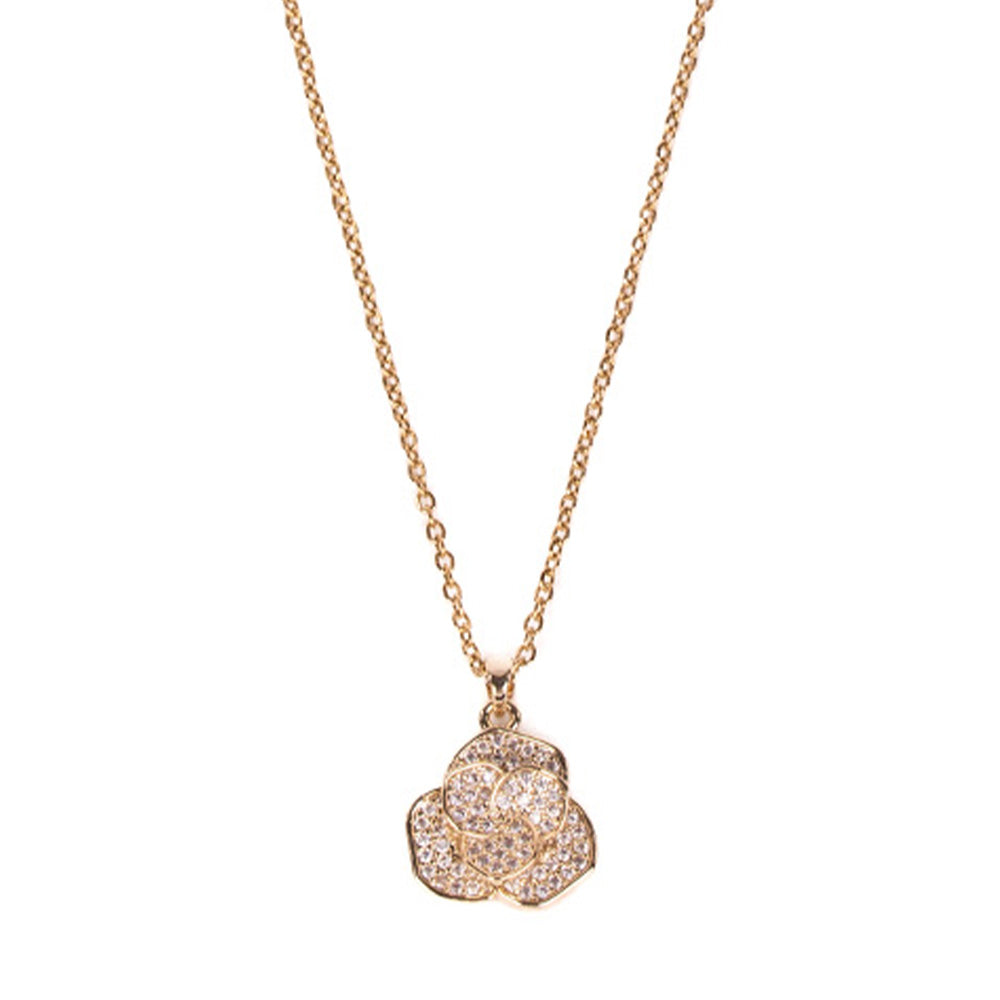 RHINESTONE ROSE CHOKER NECKLACE