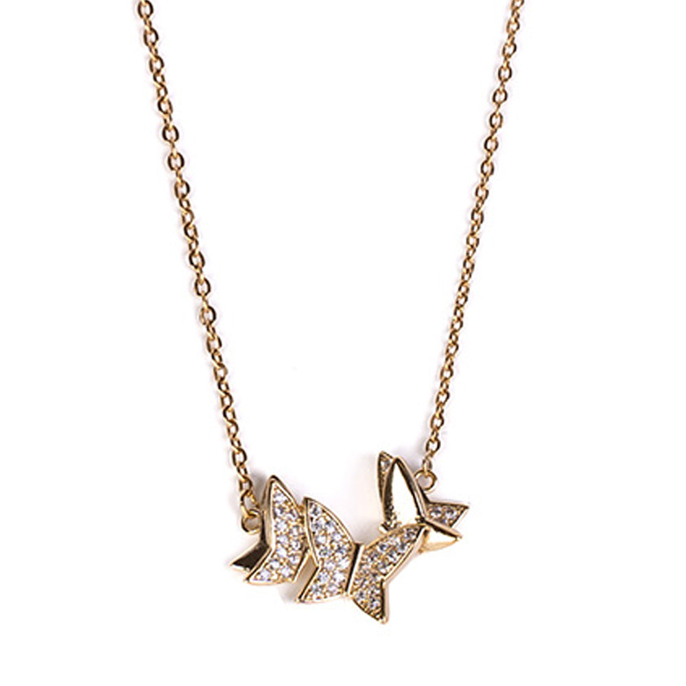 CHOKER NECKLACE WITH THREE BUTTERFLIES