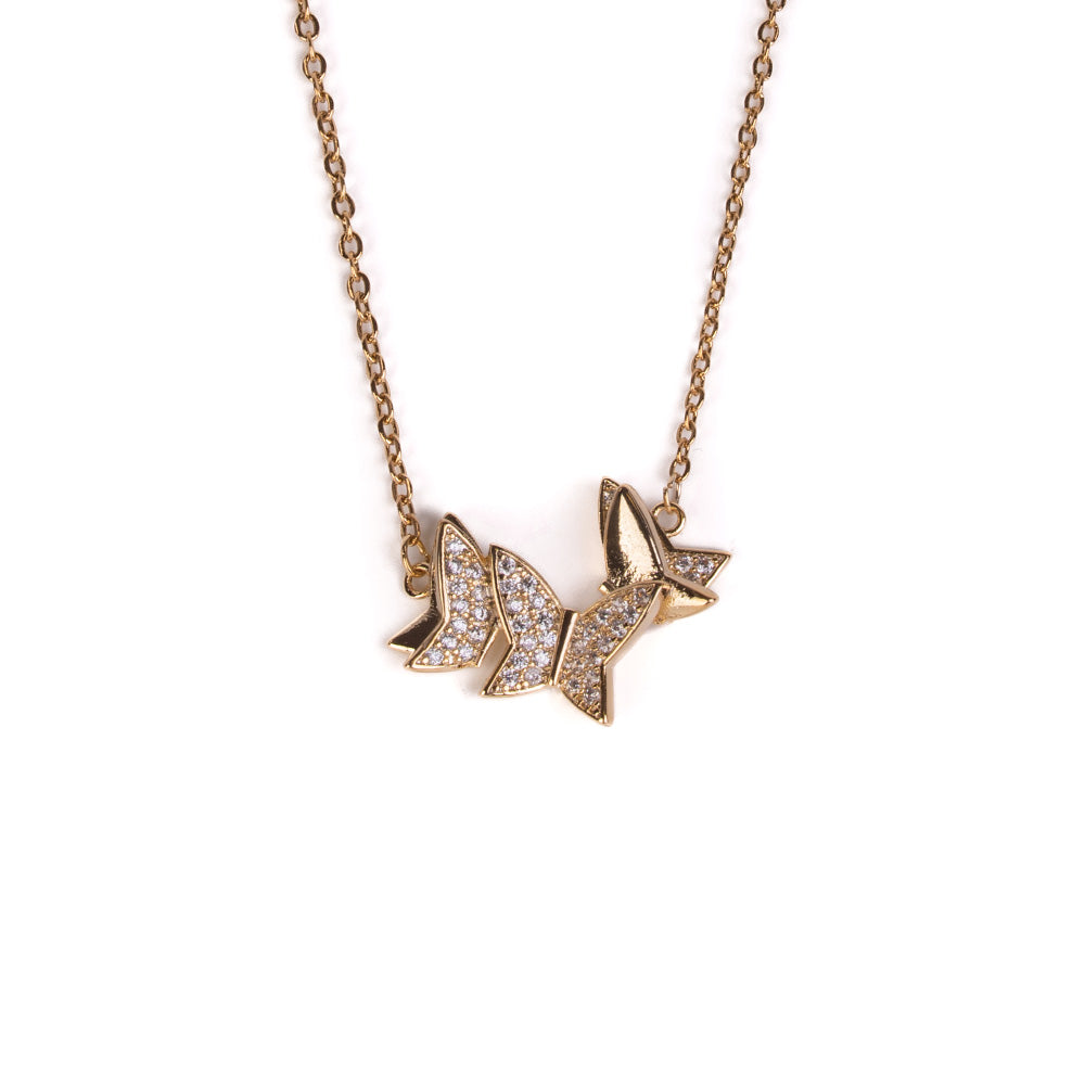CHOKER NECKLACE WITH THREE BUTTERFLIES