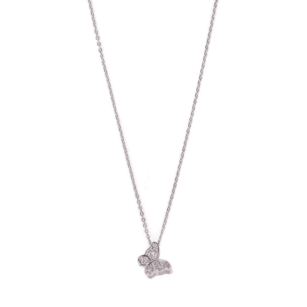 RHINESTONE BUTTERFLY CHOKER NECKLACE