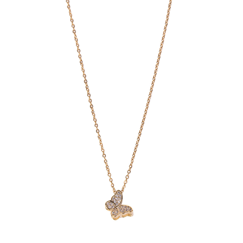 RHINESTONE BUTTERFLY CHOKER NECKLACE