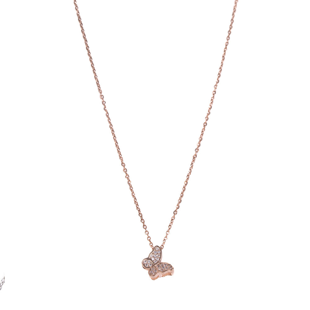 RHINESTONE BUTTERFLY CHOKER NECKLACE