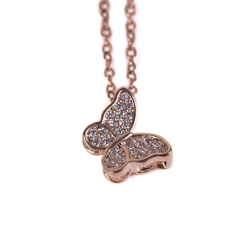 RHINESTONE BUTTERFLY CHOKER NECKLACE