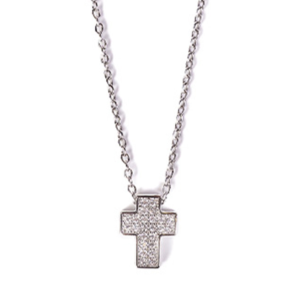 RHINESTONE CROSS CHOKER NECKLACE