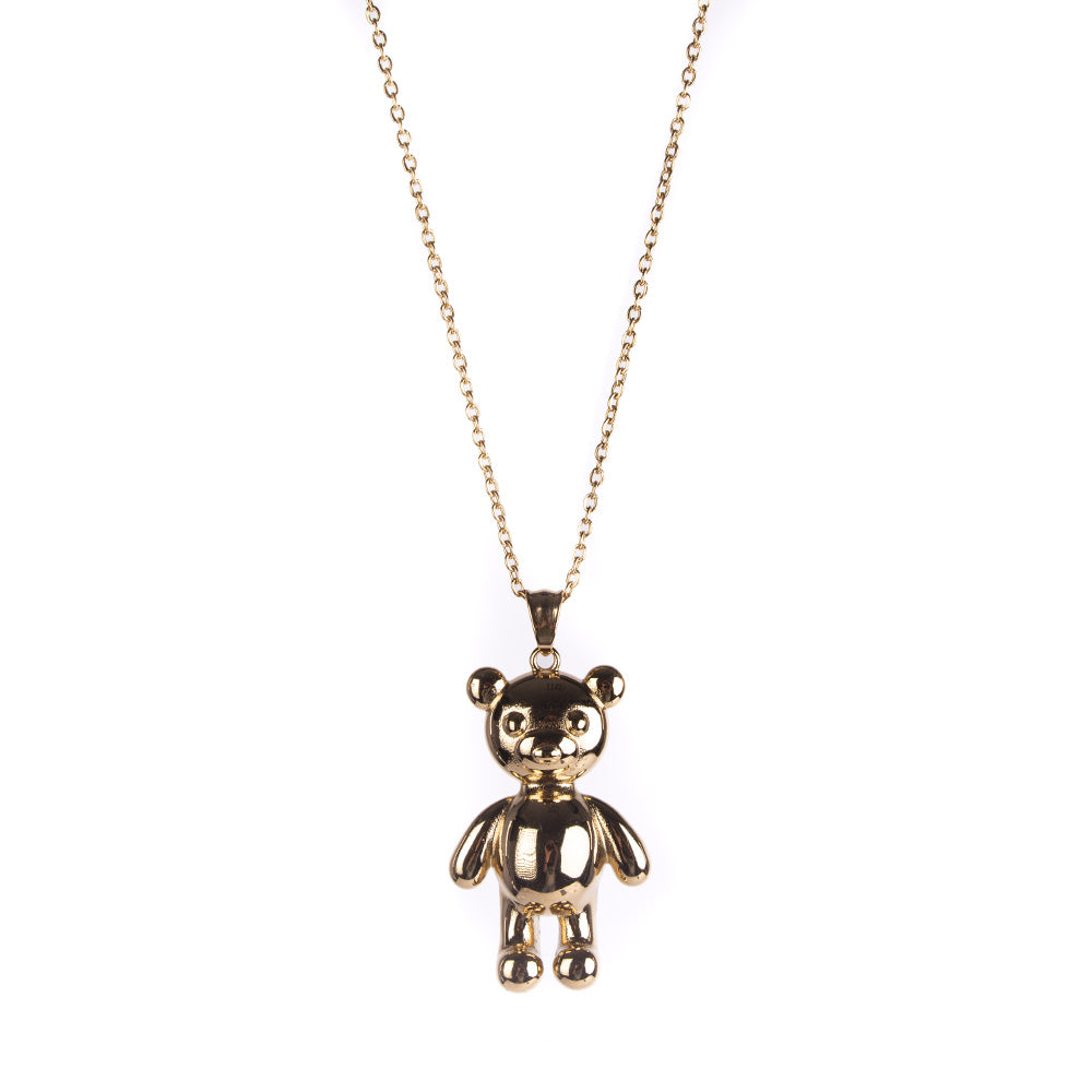 TEDDY BEAR PENDANT CHOKER NECKLACE