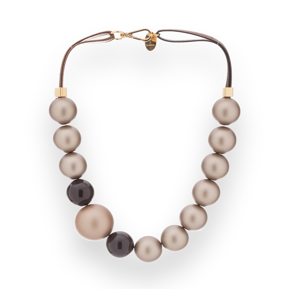 CHOKER NECKLACE WITH TWO-TONE SPHERES