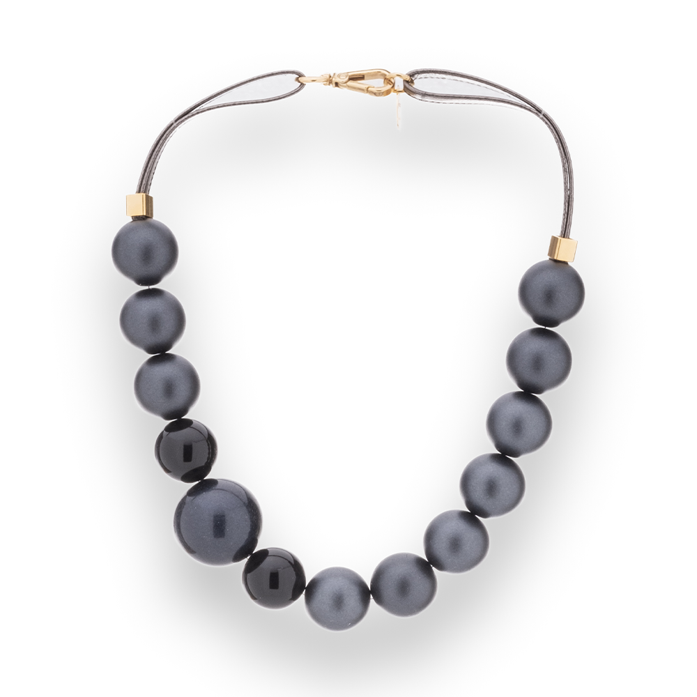 CHOKER NECKLACE WITH TWO-TONE SPHERES